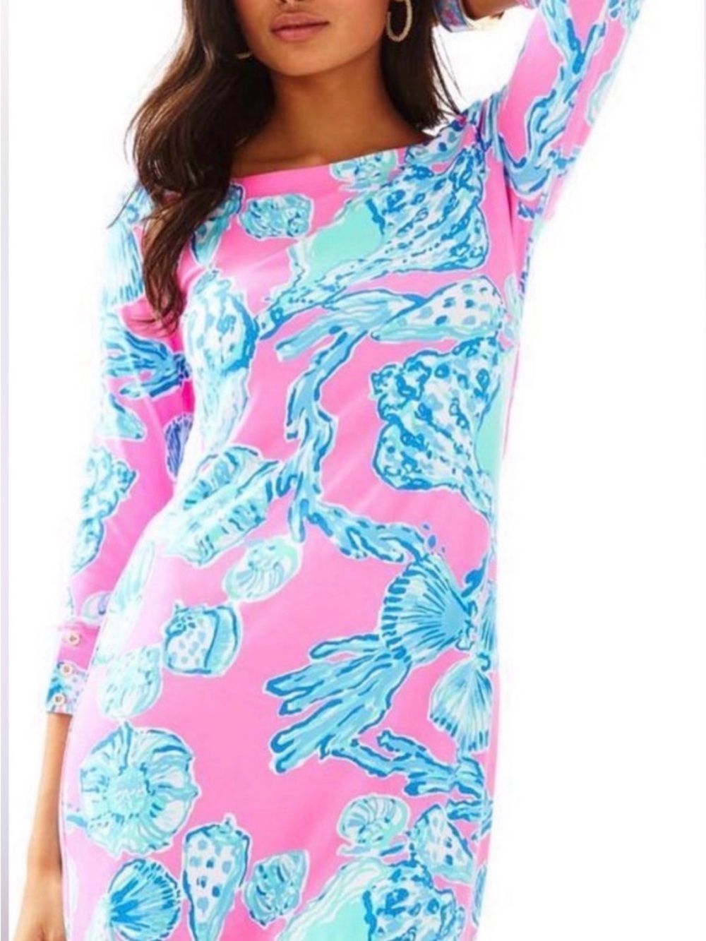 Lilly Pulitzer Pink Tropical Seashell Shift Dress